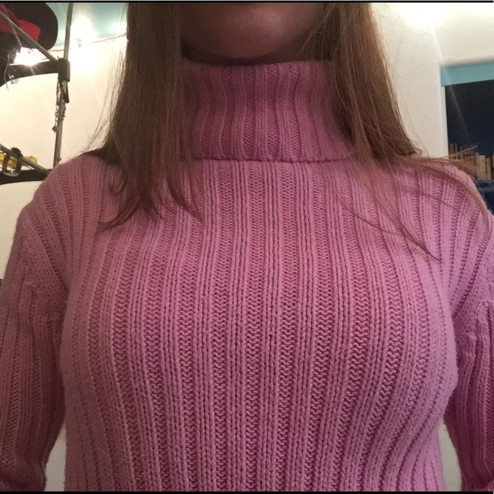 Pink Knitted Turtle Neck